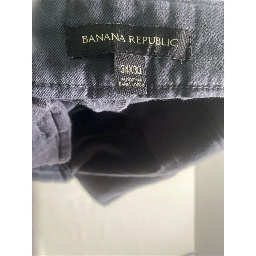 Banana Republic Aiden Chino Pants Men's 34x30 Blue Slim Fit Stretch